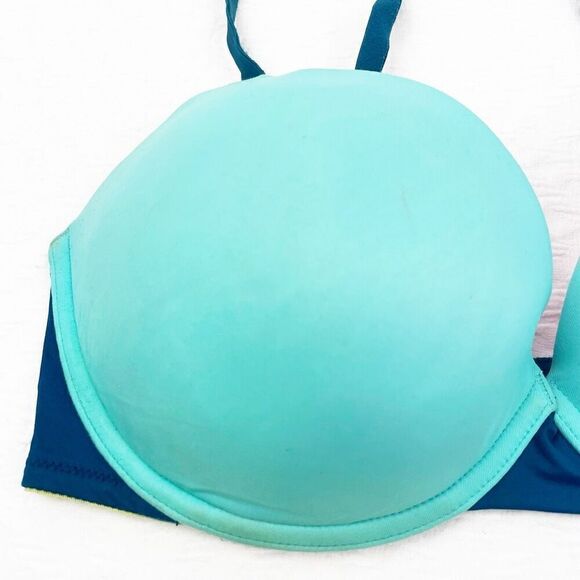 BUY 1 GET 1 FREE Victorias Secret 34dd wear everywhere yellow turquoise bra stru - Picture 2 of 14